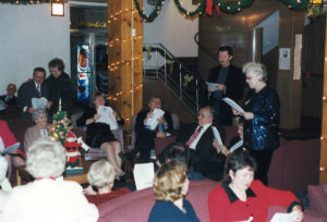 UNA Employees gathered at Soyuzivka's Main House caroling