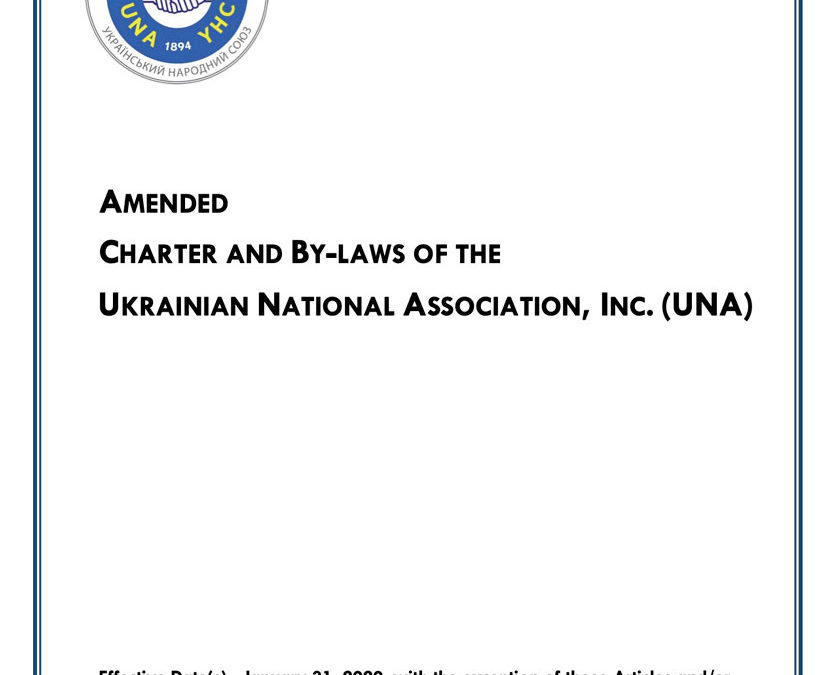 Charter and By-Laws of the Ukrainian National Association, Inc.