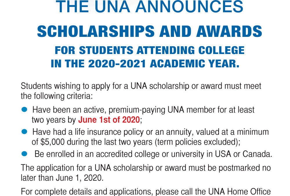 Scholarship opportunities for the 2020/2021 academic year!